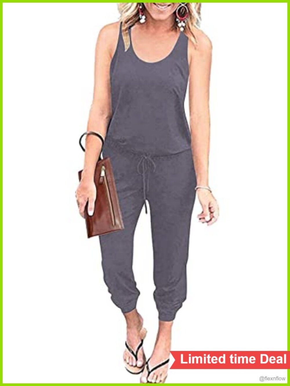 PRETTYGARDEN Women's Jumpsuit Casual Summer One Piece Romper Sleeveless Loose